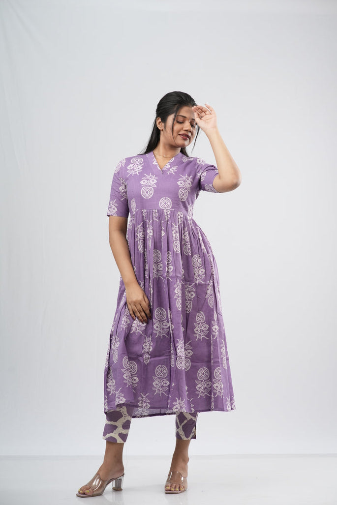 Lavender & White Mandala Cotton Co-ord Set