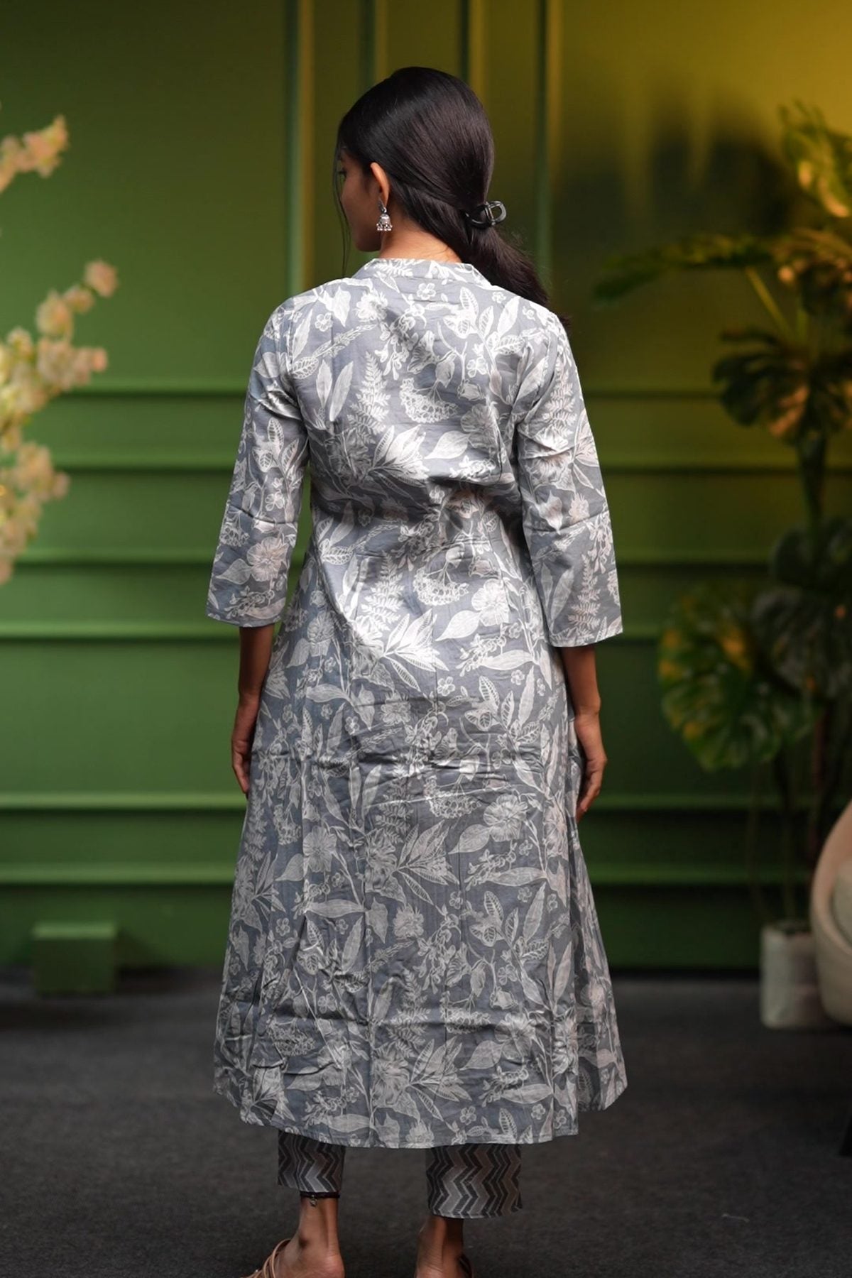 Misty Grey Botanical Printed Co-ord Set