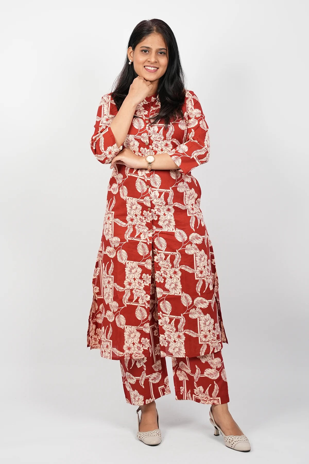 Red Cotton Co-Ord Set