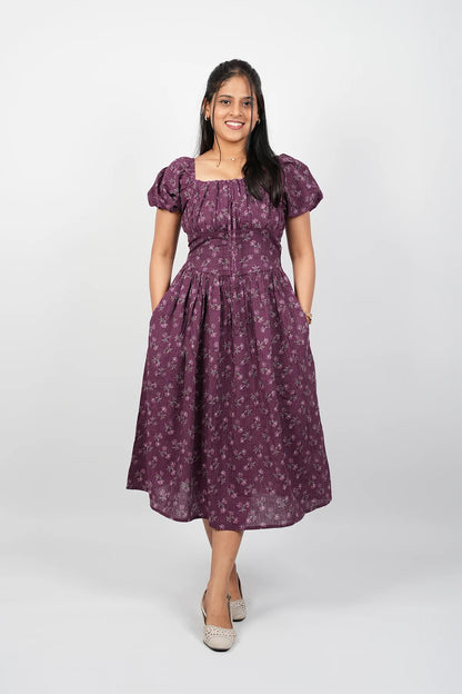 Violet A-Line Midi Dress