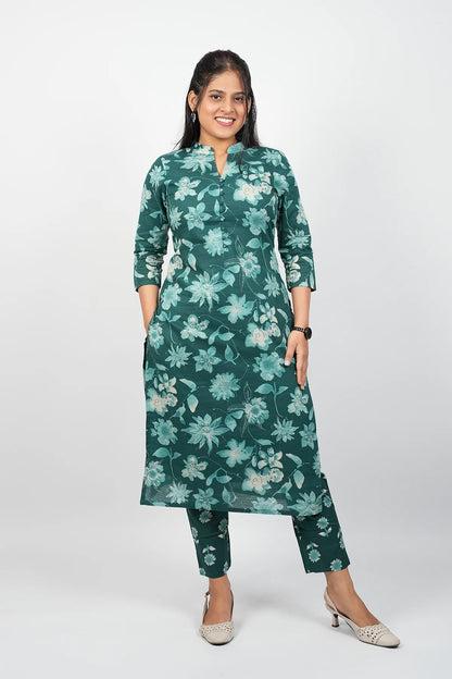 Teal Green Cotton Co-Ord Set