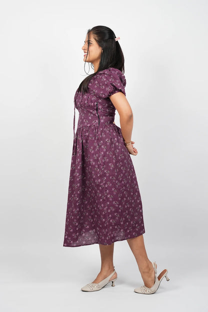 Violet A-Line Midi Dress