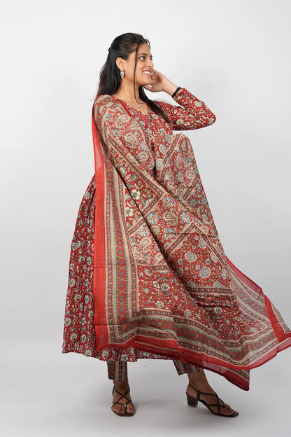 Maroon Alia Cut Kurta Suit Set