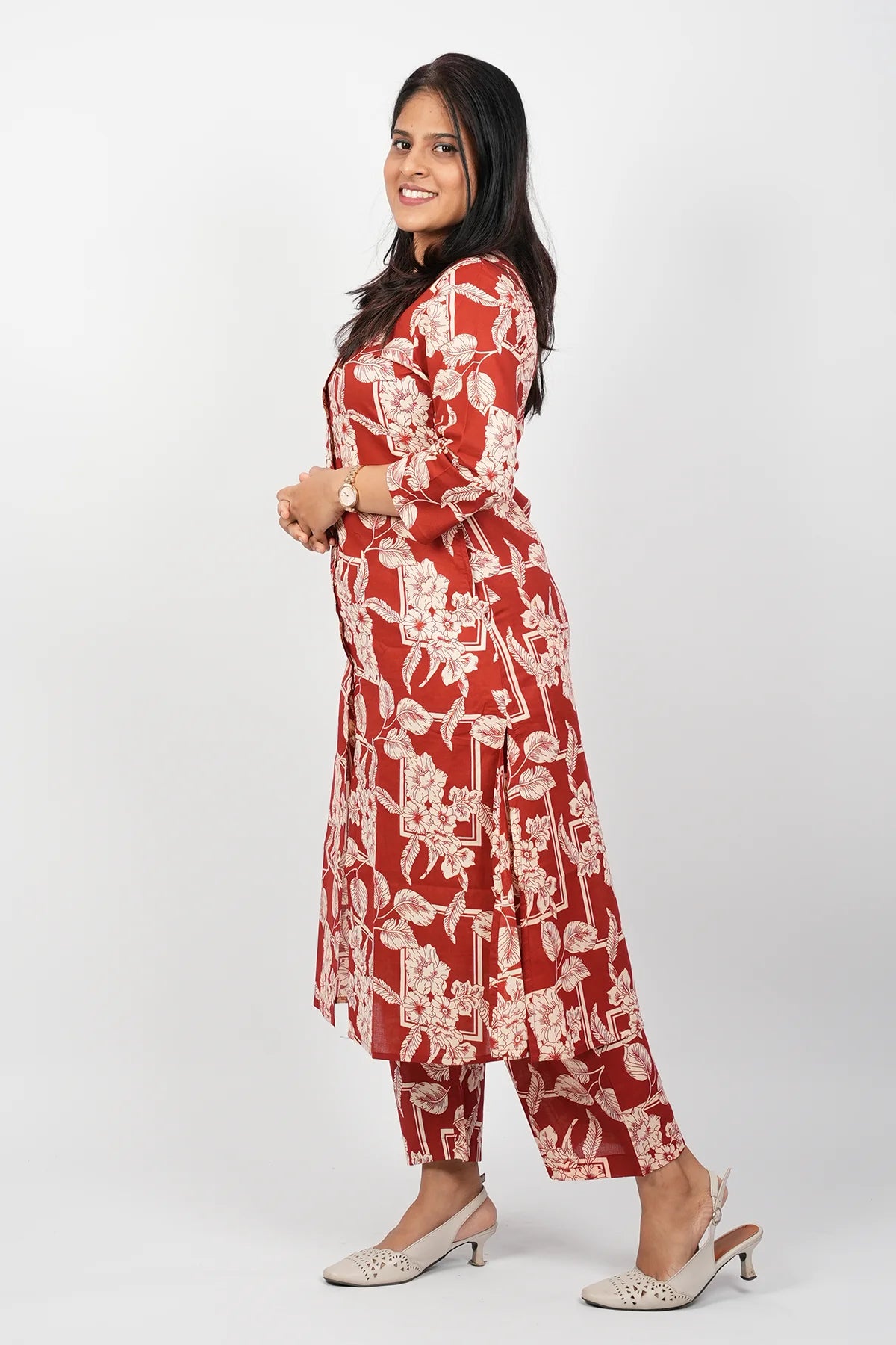 Red Cotton Co-Ord Set