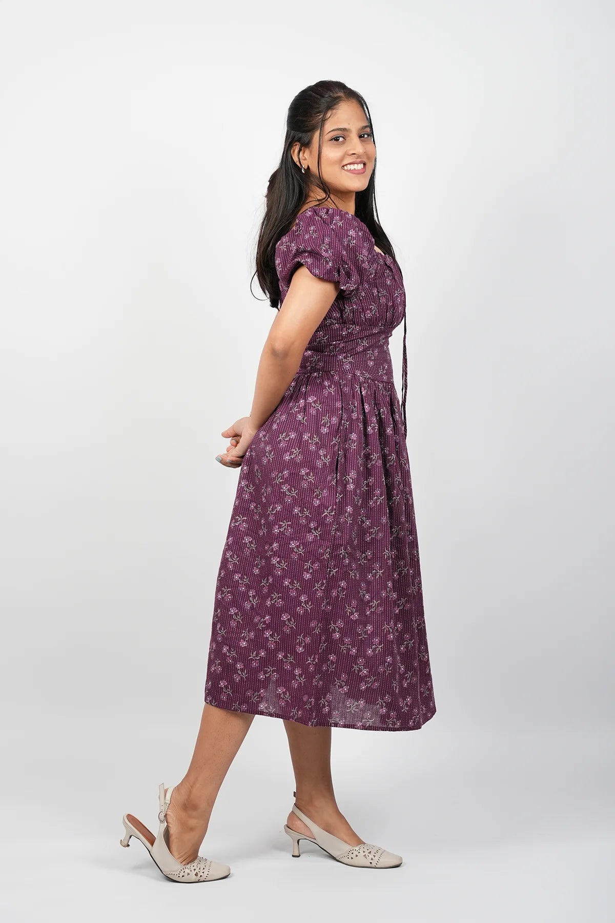 Violet A-Line Midi Dress