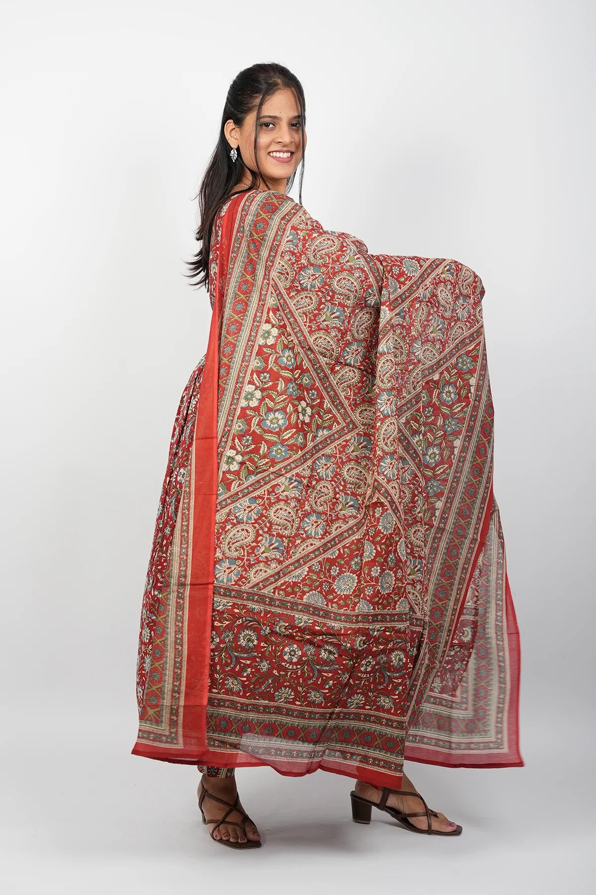 Maroon Alia Cut Kurta Suit Set
