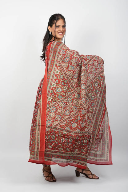 Maroon Alia Cut Kurta Suit Set