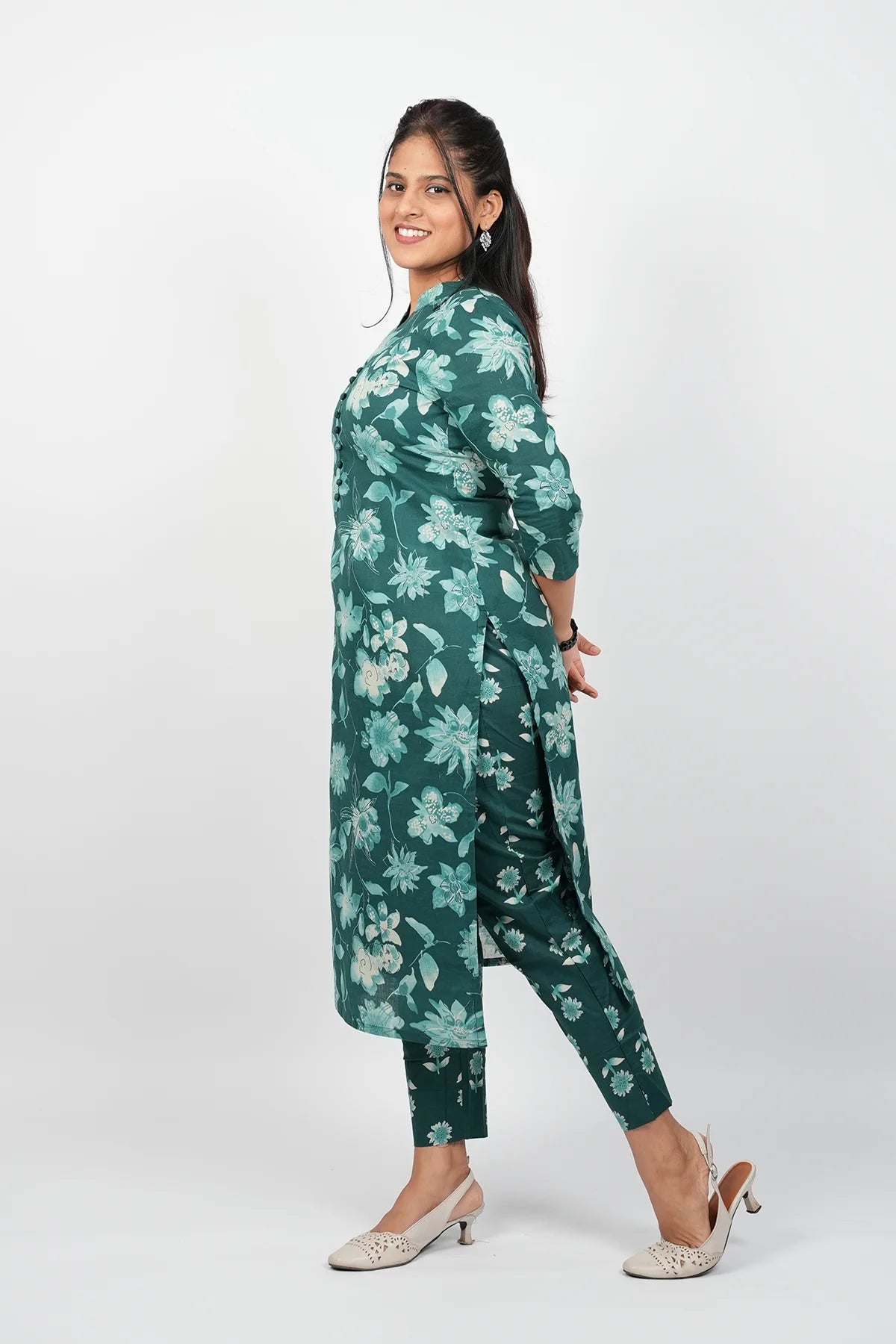 Teal Green Cotton Co-Ord Set