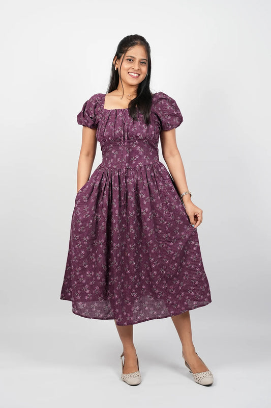 Violet A-Line Midi Dress