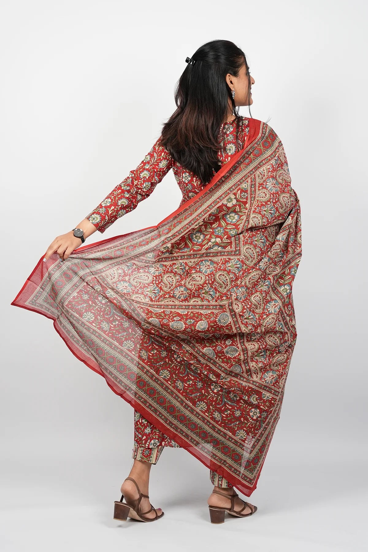 Maroon Alia Cut Kurta Suit Set