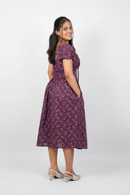Violet A-Line Midi Dress