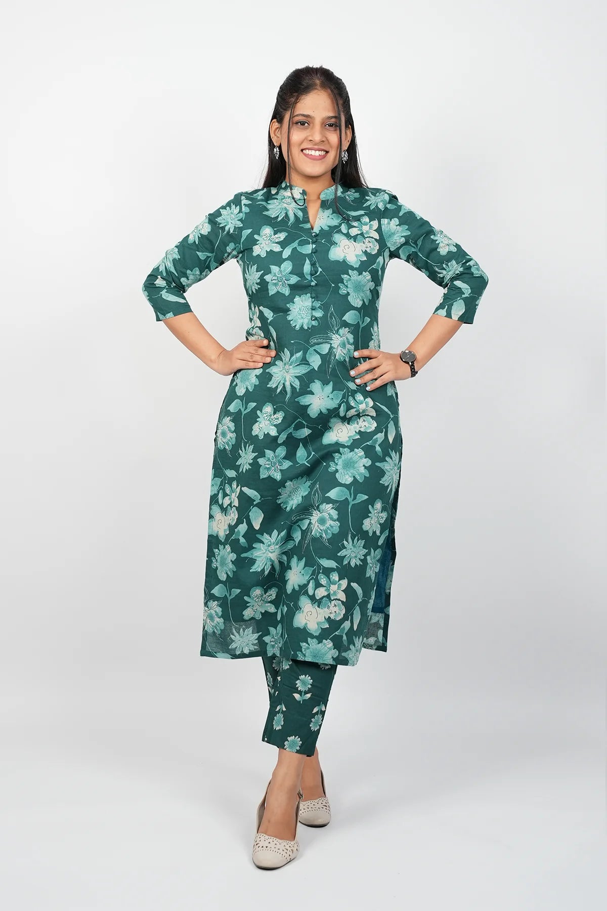 Teal Green Cotton Co-Ord Set