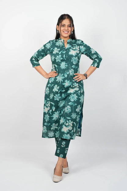 Teal Green Cotton Co-Ord Set