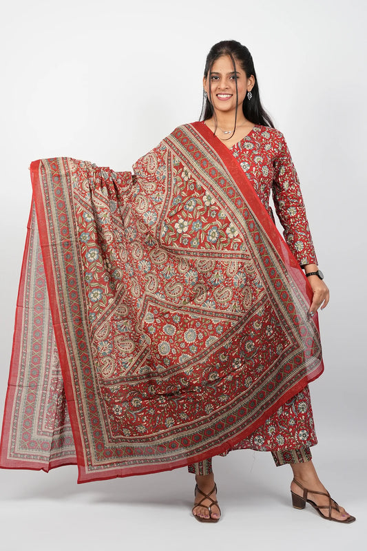 Maroon Alia Cut Kurta Suit Set