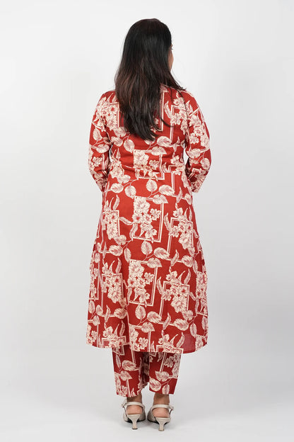 Red Cotton Co-Ord Set