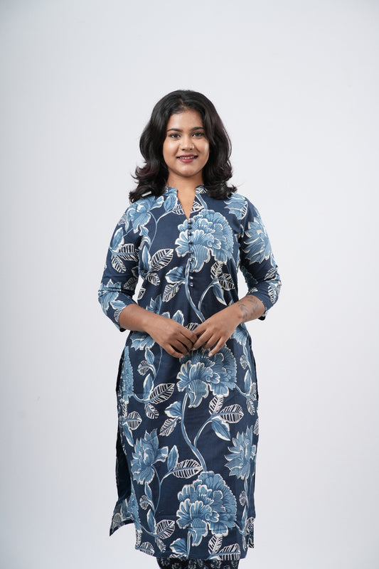 Indigo Bloom Floral Cotton Co-ord Set