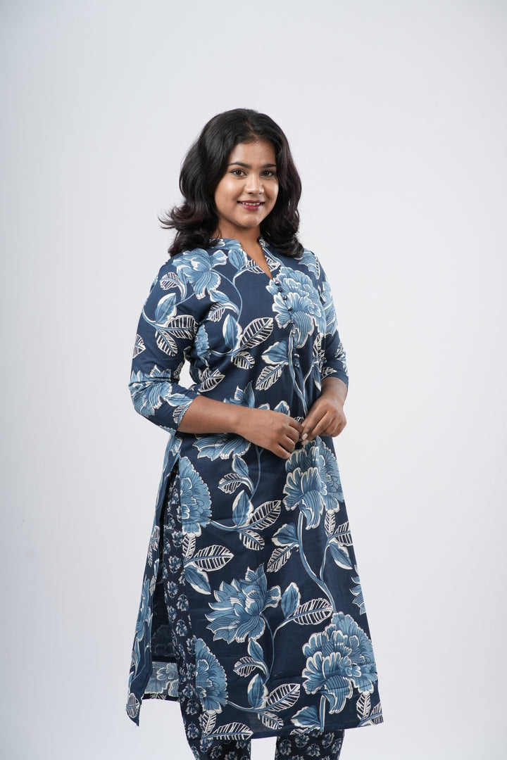 Indigo Bloom Floral Cotton Co-ord Set