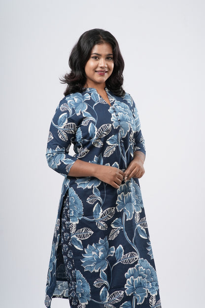 Indigo Bloom Floral Cotton Co-ord Set