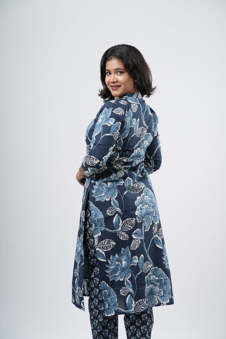Indigo Bloom Floral Cotton Co-ord Set