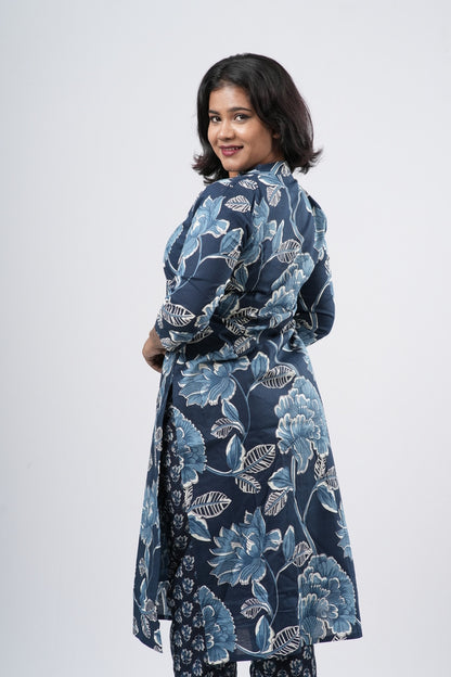 Indigo Bloom Floral Cotton Co-ord Set