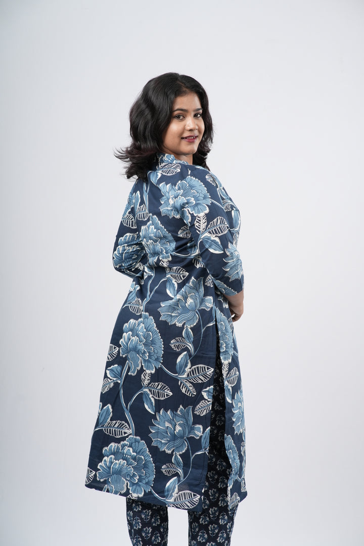 Indigo Bloom Floral Cotton Co-ord Set