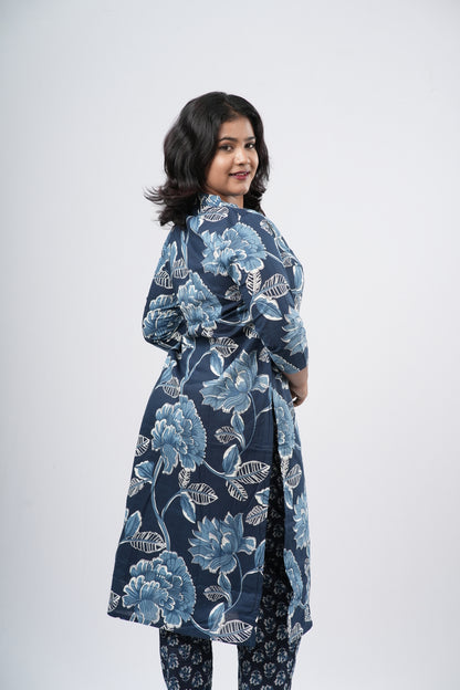 Indigo Bloom Floral Cotton Co-ord Set