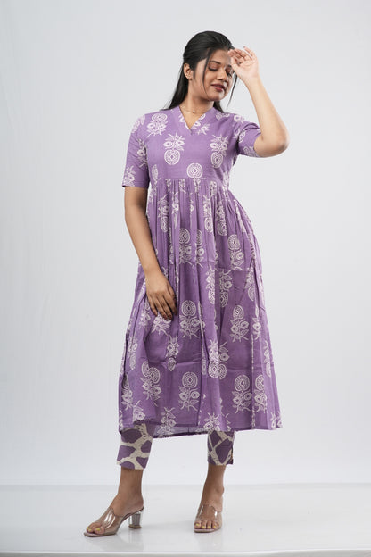 Lavender & White Mandala Cotton Co-ord Set