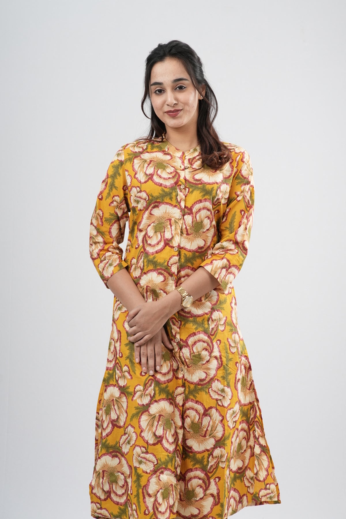 Mustard & Earthy Floral Print Cotton Co-ord Set