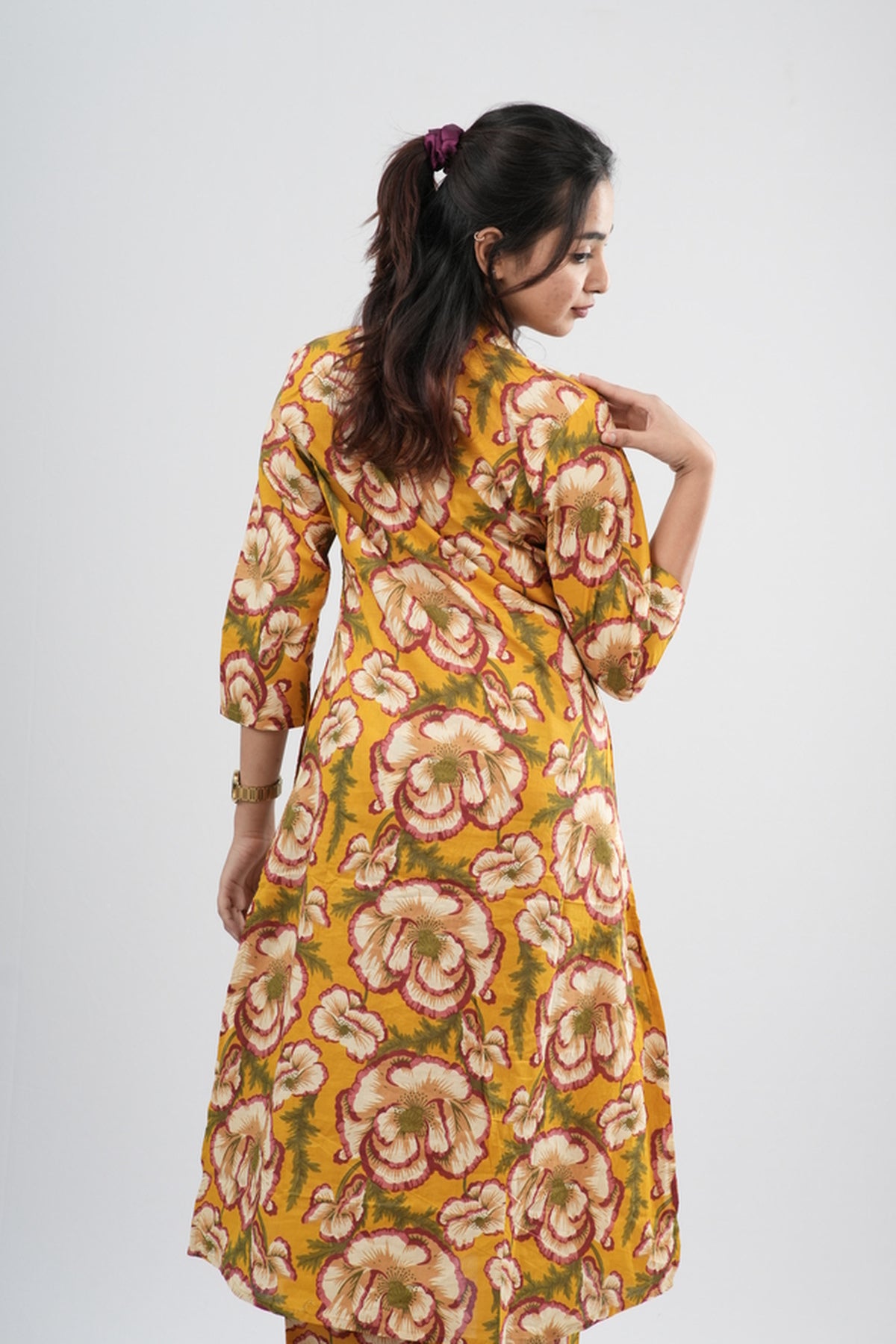 Mustard & Earthy Floral Print Cotton Co-ord Set