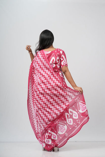 Berry Ikat Geometric Print Cotton Suit Set