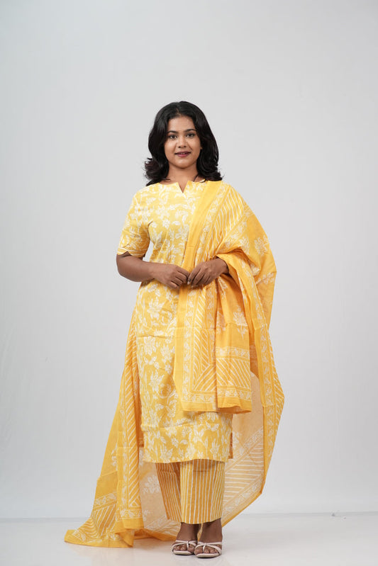 Sunshine Marigold Cotton Suit Set
