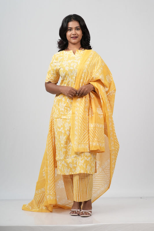Sunshine Marigold Cotton Suit Set