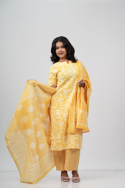 Sunshine Marigold Cotton Suit Set