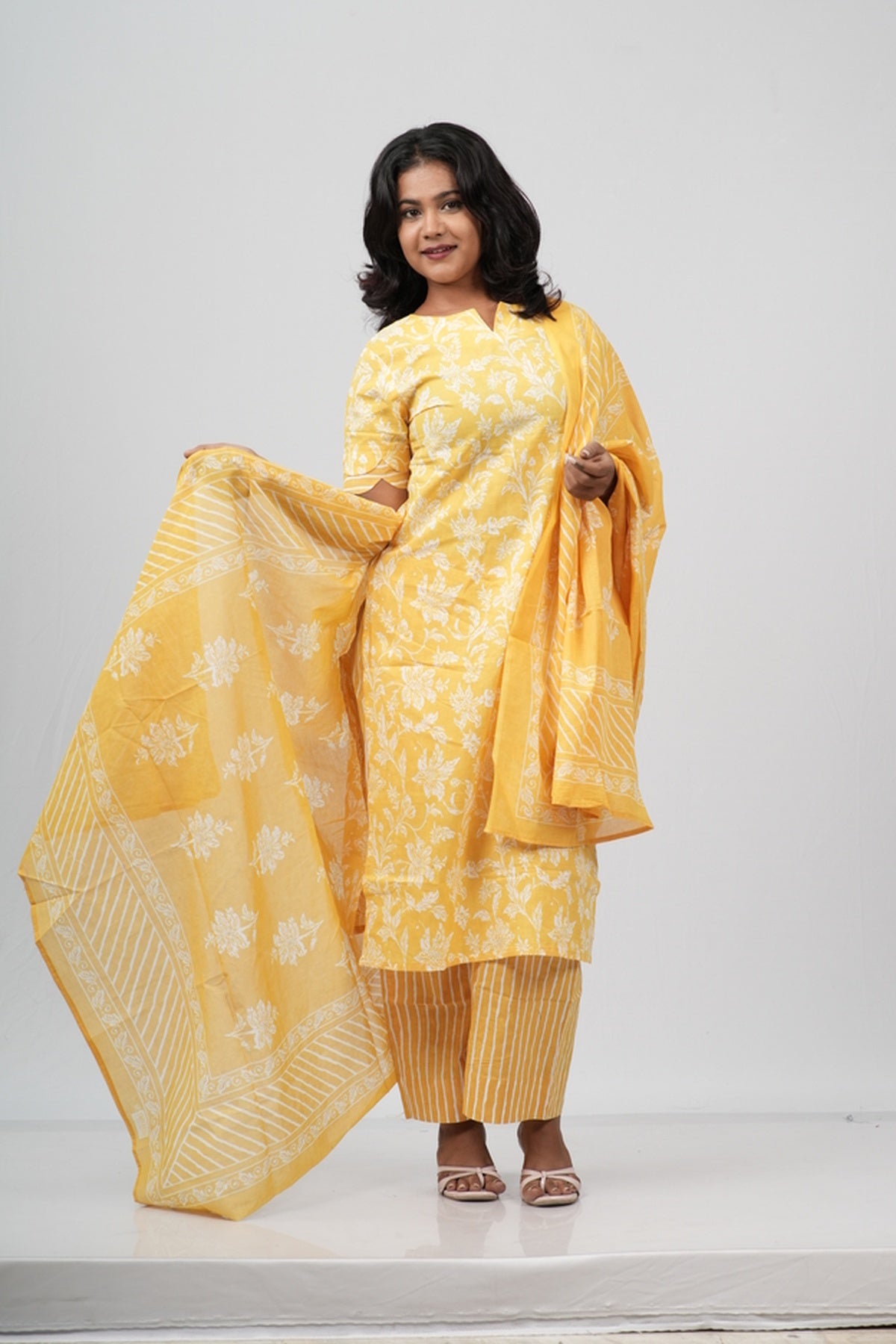 Sunshine Marigold Cotton Suit Set