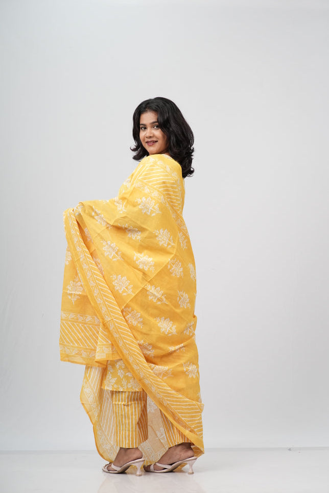 Sunshine Marigold Cotton Suit Set