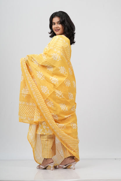 Sunshine Marigold Cotton Suit Set