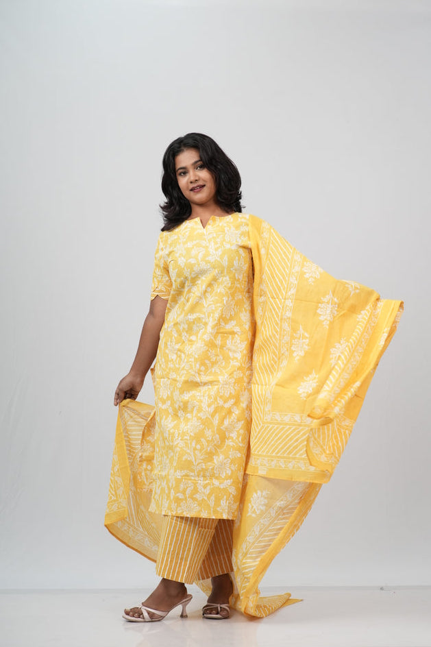 Sunshine Marigold Cotton Suit Set